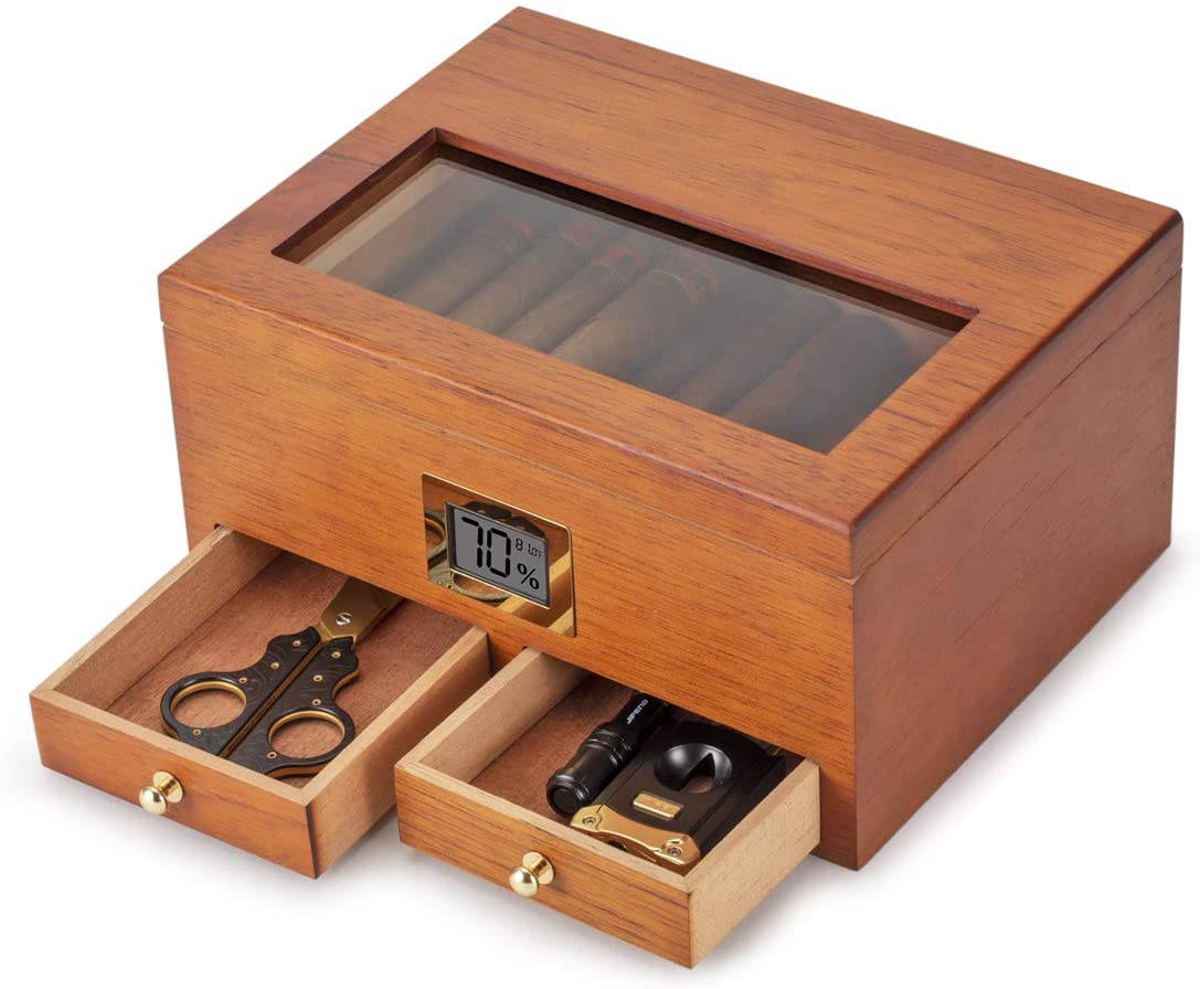  GagalU Cigar Humidor, Cigar Box Cigar Cabinet with Humidifier  and Hygrometer Imported Cedar Wood Creative Cigar Humidor Cigar Box :  Health & Household